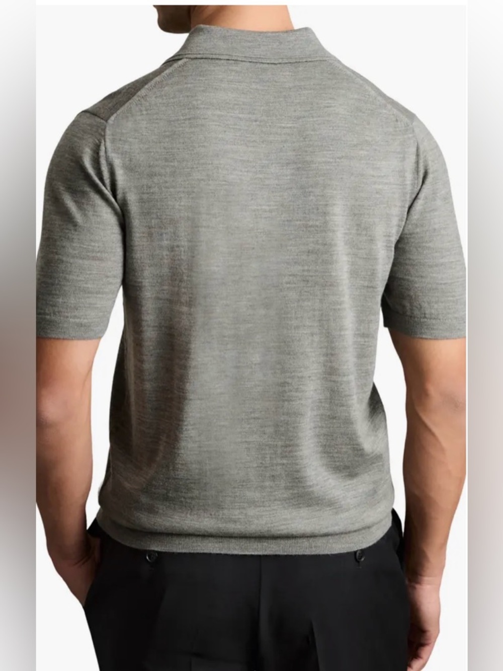 Reiss Duchie Johnny Collar Short Sleeve Wool Polo Sweater - Picture 16 of 16
